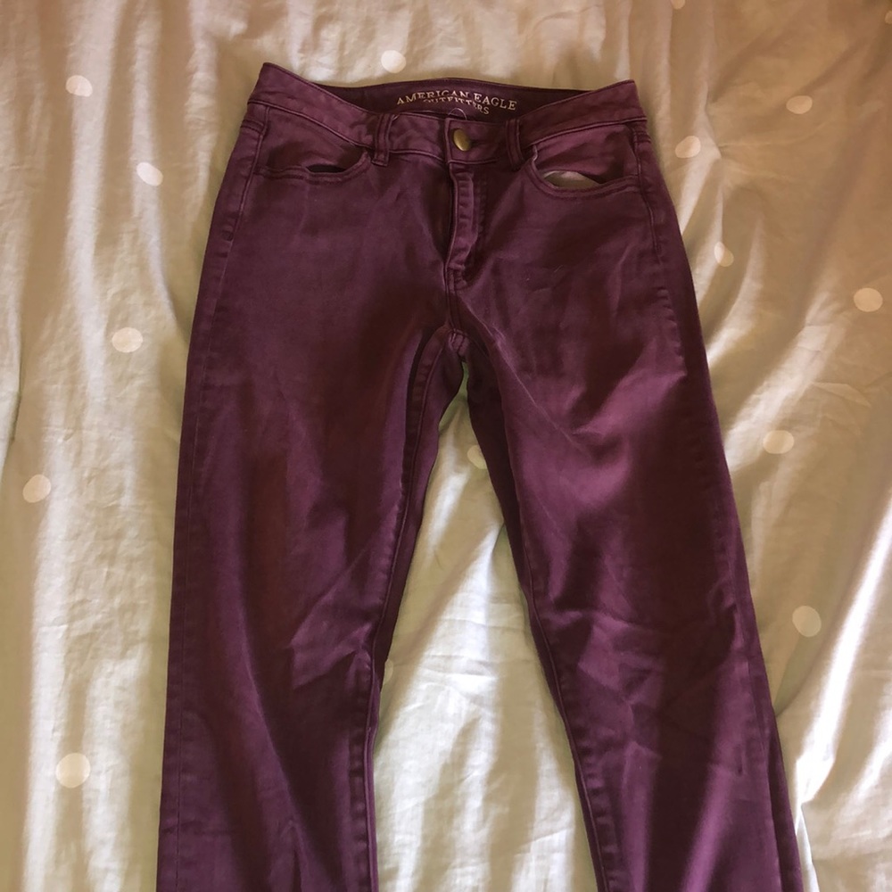 3 for $20✨ AEO maroon hi rise jeggings